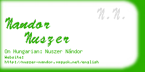 nandor nuszer business card
